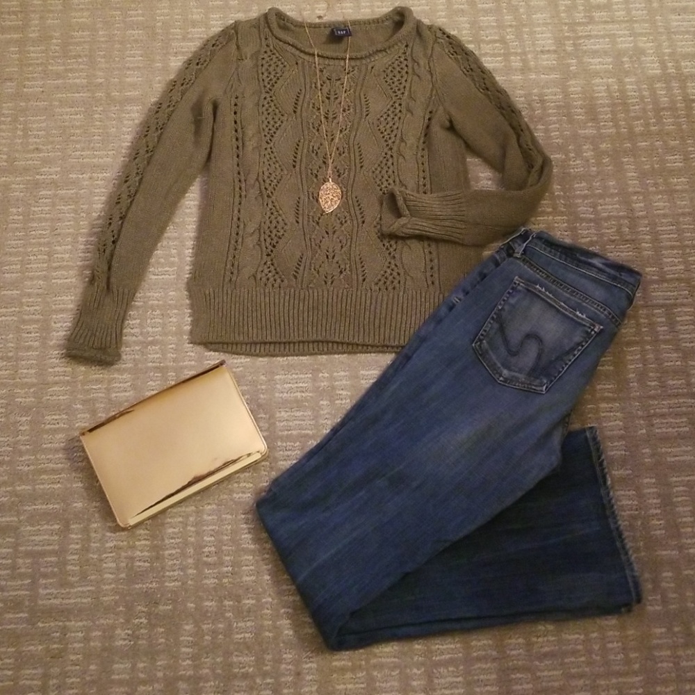 The Gap - Olive Green Cable sweater